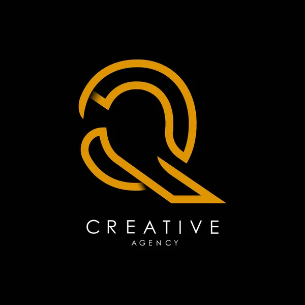 Logo Letter Monogram Met Oranje Lijnen Moderne Minimalistische Creatieve Look — Stockvector