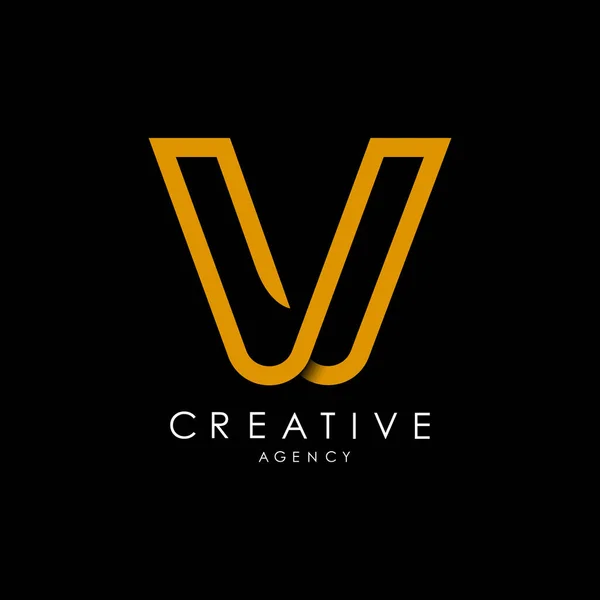 Logo Letter Monogram Orange Lines Modern Minimalist Creative Look Vector — Stockvector