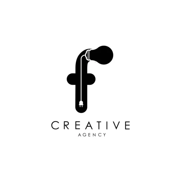 Lettera Creativa Logo Design Con Lettera Icona Logo Leggero Con — Vettoriale Stock