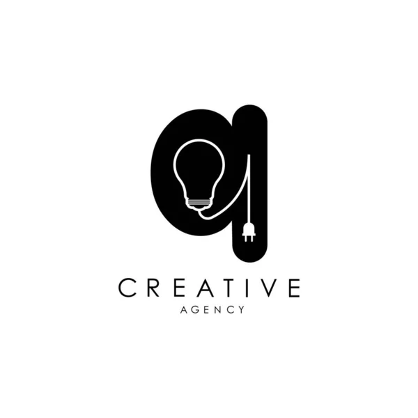 Lettera Creativa Logo Design Con Lettera Icona Logo Leggero Con — Vettoriale Stock