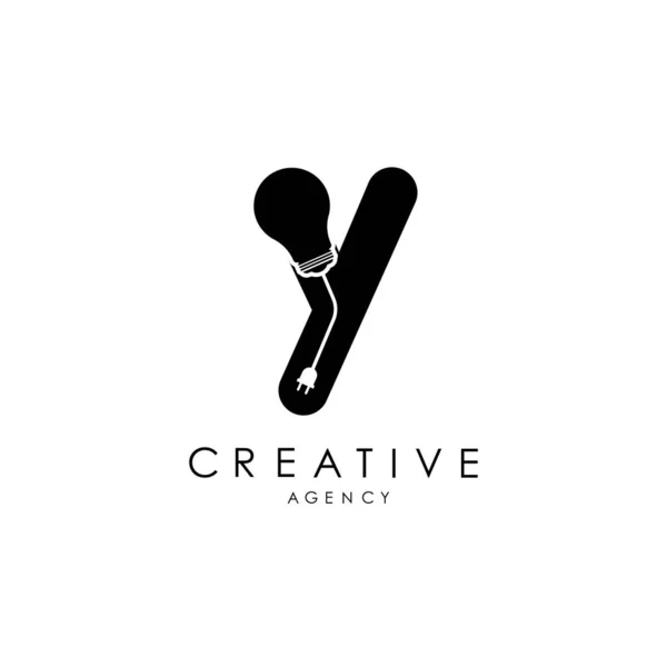 Kreativní Design Písmene Písmenem Ikona Lehké Logo Elegantním Vektorovým Designem — Stockový vektor