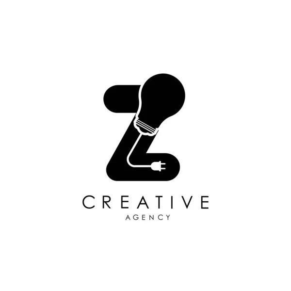 Design Creativo Del Logo Della Lettera Con Icona Logo Leggero — Vettoriale Stock