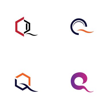 Q harfi logo tasarım şablonu
