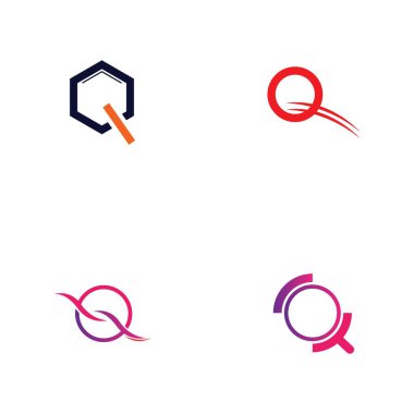 Q harfi logo tasarım şablonu