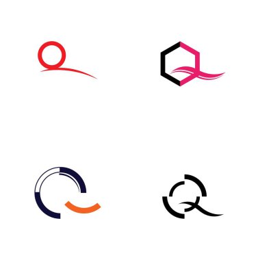 Q harfi logo tasarım şablonu