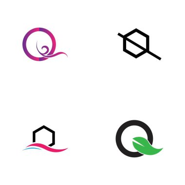 Q harfi logo tasarım şablonu