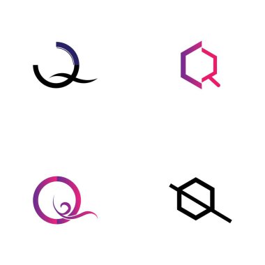 Q harfi logo tasarım şablonu