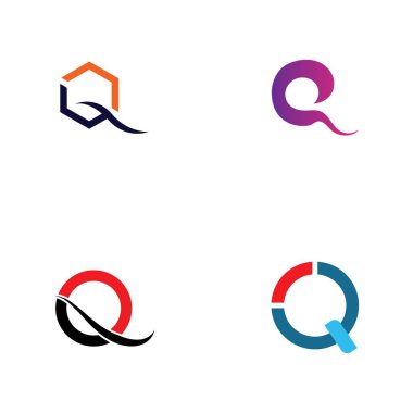 Q harfi logo tasarım şablonu