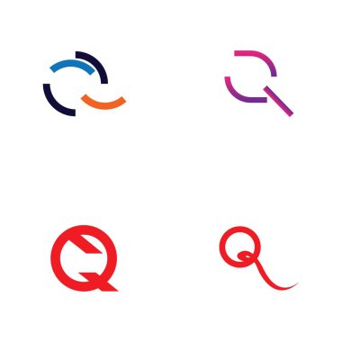 Q harfi logo tasarım şablonu