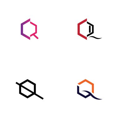 Q harfi logo tasarım şablonu