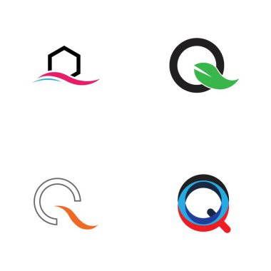 Q harfi logo tasarım şablonu