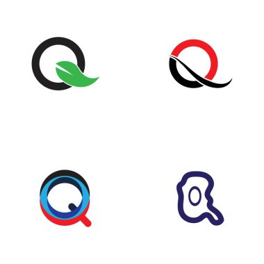 Q harfi logo tasarım şablonu