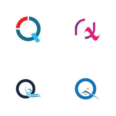 Q harfi logo tasarım şablonu