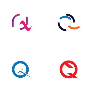 Q harfi logo tasarım şablonu