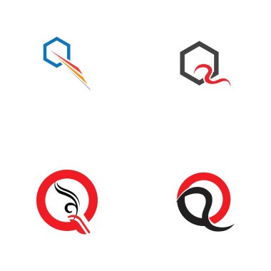 Q harfi logo tasarım şablonu