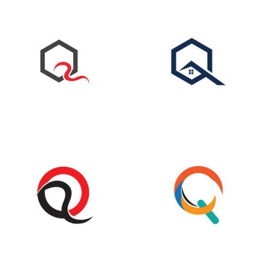 Q harfi logo tasarım şablonu