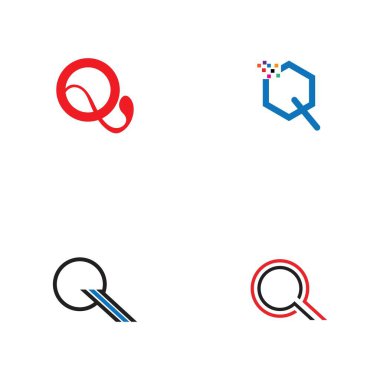 Q harfi logo tasarım şablonu
