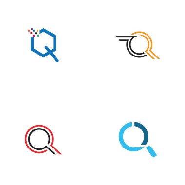 Q harfi logo tasarım şablonu