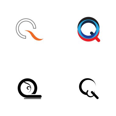 Q harfi logo tasarım şablonu