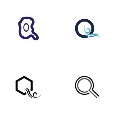 Q harfi logo tasarım şablonu