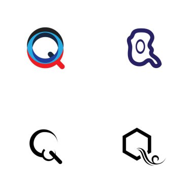 Q harfi logo tasarım şablonu