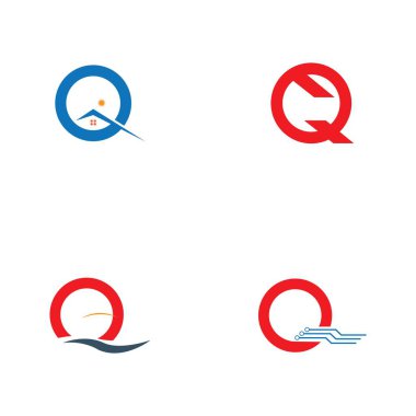 Q harfi logo tasarım şablonu
