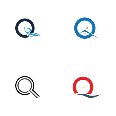 Q harfi logo tasarım şablonu