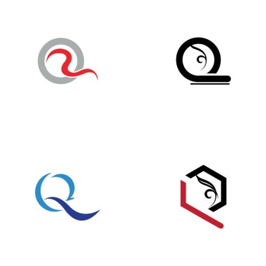 Q harfi logo tasarım şablonu