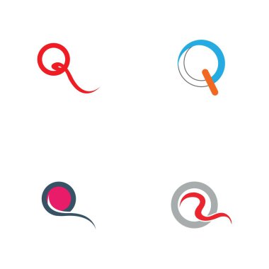 Q harfi logo tasarım şablonu