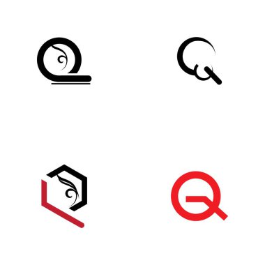 Q harfi logo tasarım şablonu