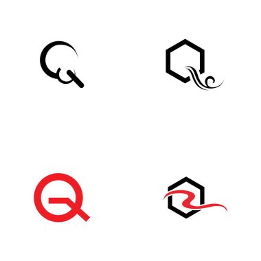 Q harfi logo tasarım şablonu