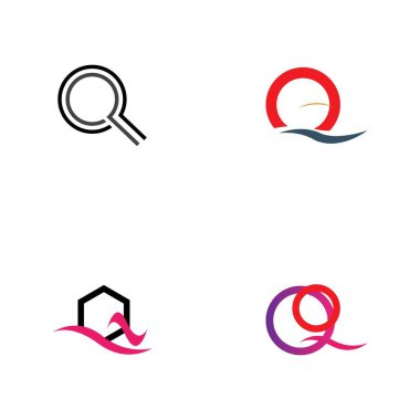 Q harfi logo tasarım şablonu