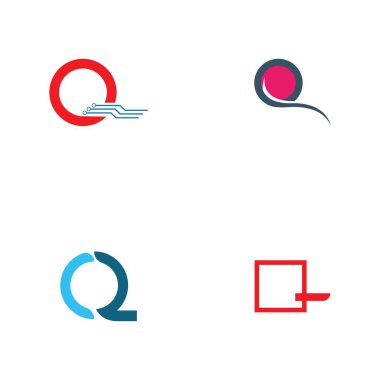 Q harfi logo tasarım şablonu