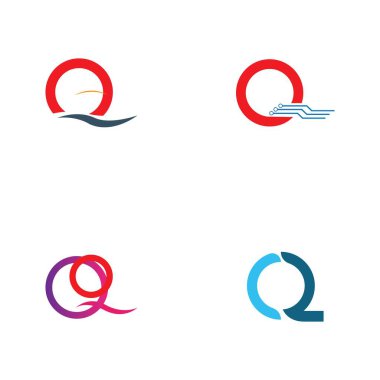 Q harfi logo tasarım şablonu