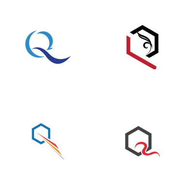 Q harfi logo tasarım şablonu