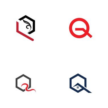 Q harfi logo tasarım şablonu