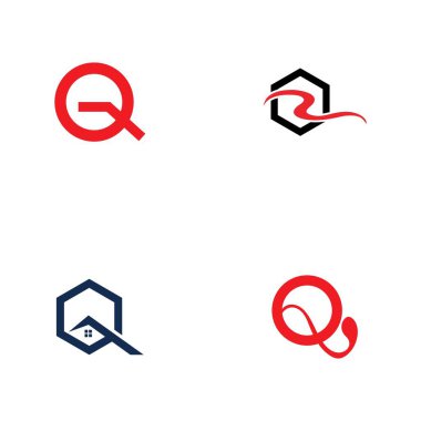 Q harfi logo tasarım şablonu