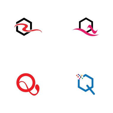 Q harfi logo tasarım şablonu