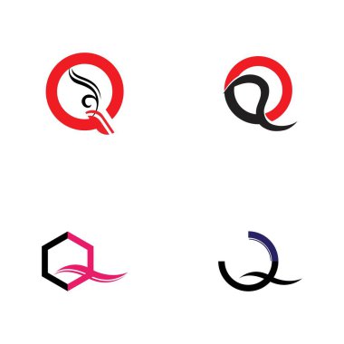 Q harfi logo tasarım şablonu