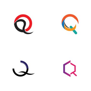 Q harfi logo tasarım şablonu