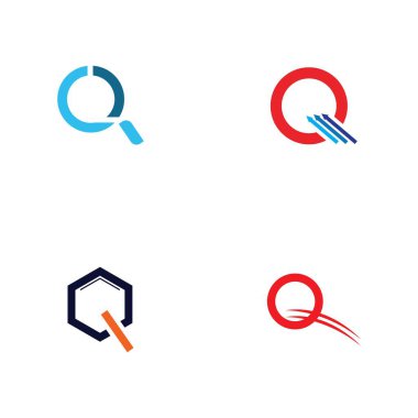 Q harfi logo tasarım şablonu