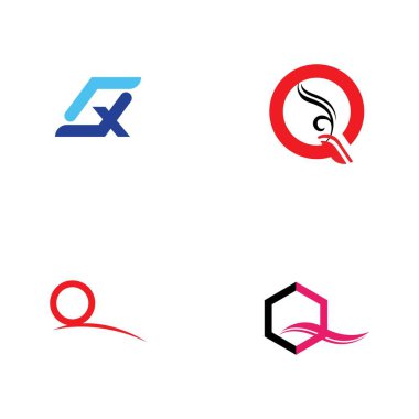 Q harfi logo tasarım şablonu