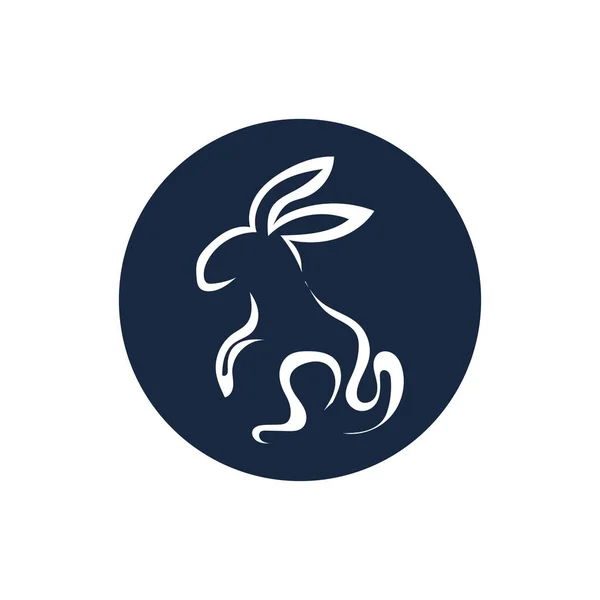 Rabbit Logo Sablon Vektor Ikon Illusztráció Tervezés — Stock Vector