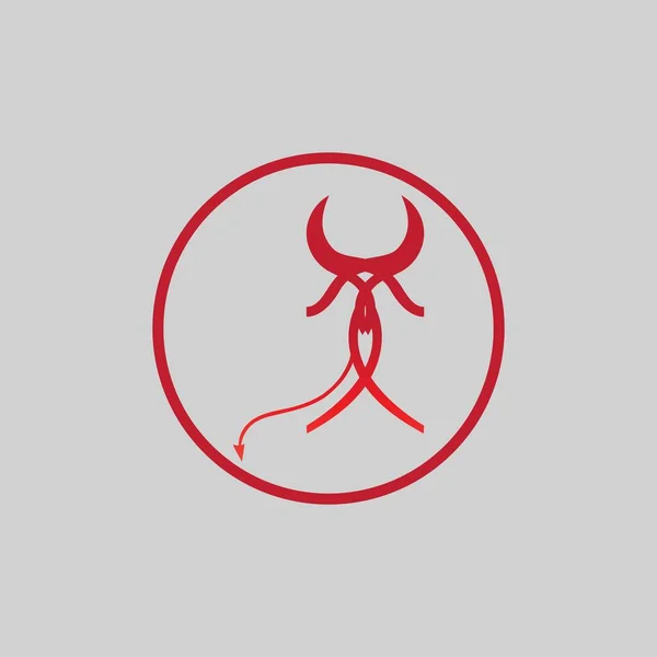 Teufelshorn Logo Vector Icon Design Illustration Vorlage Auf Grauem Hintergrund — Stockvektor