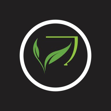Yaprak yeşil organik çay fincanı logosu ve sembol tasarımı yapıyor.