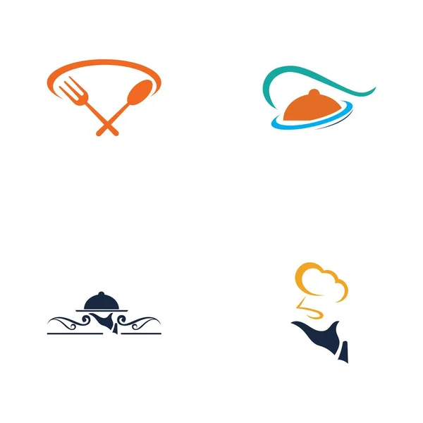 Restaurant Logo Set Vektor Illustration Design Vorlage — Stockvektor