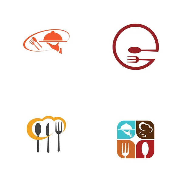 Restaurant Logo Set Vektor Illustration Design Vorlage — Stockvektor