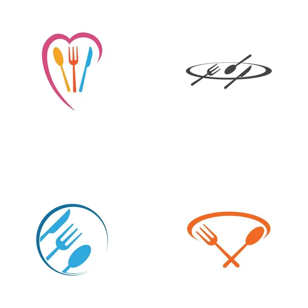 Restaurant Logo Set Vektor Illustration Design Vorlage — Stockvektor