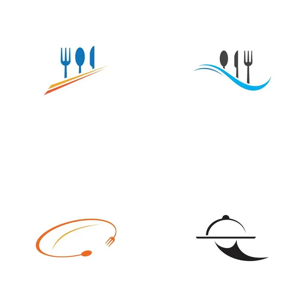 Restaurant Logo Ensemble Vectoriel Illustration Modèle Conception — Image vectorielle