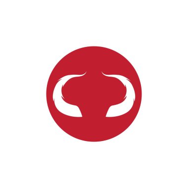 Kırmızı Şeytan boynuzu vektör simgesi tasarım örnekleme şablonu